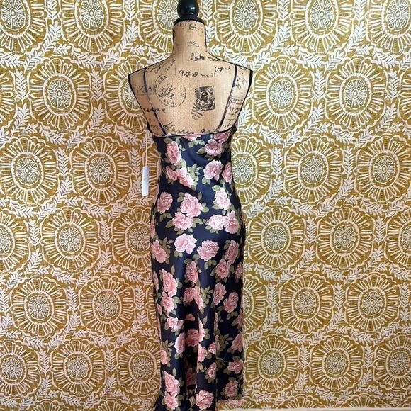 NWT Reformation Alisal Floral Print Silk Midi Slip Dress in Black $248 size XS - Picture 10 of 13